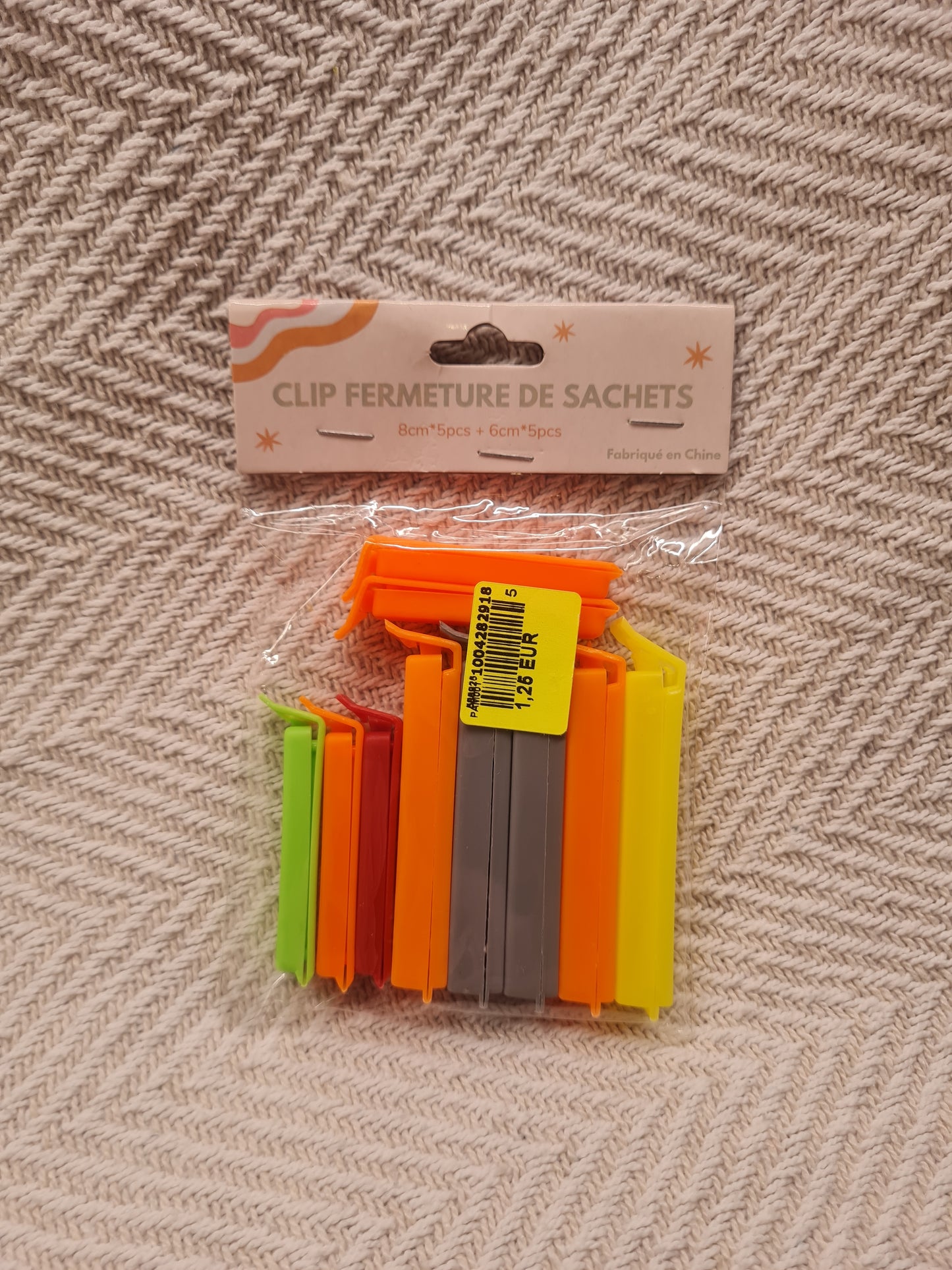Clips de fermeture sachet â Lot de 5 couleurs