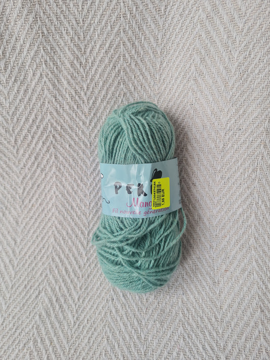 Pelote de laine Coloris vert menthe