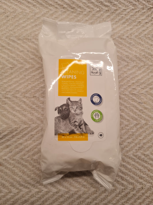 Lingettes nettoyantes pour animaux – Corps & pattes (x40)