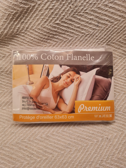 Protège-oreiller en flanelle – 100 % coton