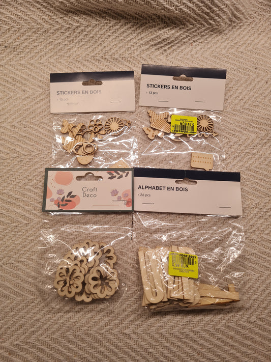 Loisirs créatif – Stickers & formes en bois
